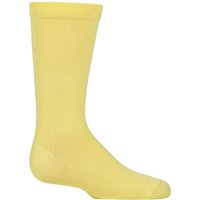 1 Pair Plain Striped Bamboo Socks Comfort Cuff Smooth Toe Seams Lemon 12.5 3.5