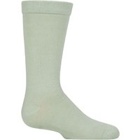 1 Pair Plain Striped Bamboo Socks Comfort Cuff Smooth Toe Seams Sage 4 5.5