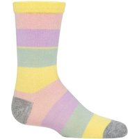 1 Pair Plain Striped Bamboo Socks Comfort Cuff Smooth Toe Seams Muted Stripes 6 8.5