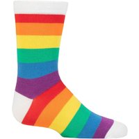 1 Pair Plain Striped Bamboo Socks Comfort Cuff Smooth Toe Seams Stripes 9 12