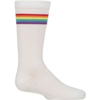 1 Pair Plain Striped Bamboo Socks Comfort Cuff Smooth Toe Seams Sports Stripe 9 12