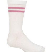 1 Pair Plain Striped Bamboo Socks Comfort Cuff Smooth Toe Seams Sports Stripe Pink 12.5 3.5