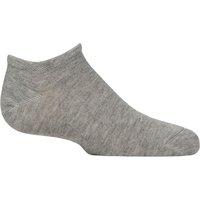 1 Pair Plain Bamboo Trainer Socks Smooth Toe Seams Light Grey 6 8.5