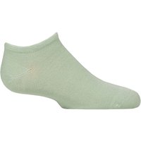 1 Pair Plain Bamboo Trainer Socks Smooth Toe Seams Sage 6 8.5