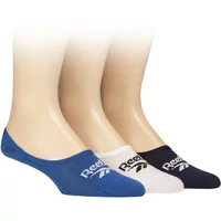 Mens and Women's 3 Pair Reebok Essentials Cotton Ped Socks Blue / White / Navy 4.5-6 UK