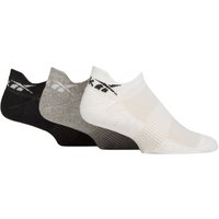 3 Pair Essentials Cotton Trainer Socks White Grey 4.5 6 UK