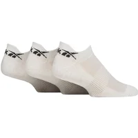 Mens and Women's 3 Pair Reebok Essentials Cotton Trainer Socks White 2.5-3.5 UK