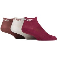 3 Pair Essentials Cotton Ankle Socks Arch Support Mesh Top Burgundy Brown 4.5 6 UK