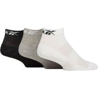 3 Pair Essentials Cotton Ankle Socks Arch Support Mesh Top White Grey 8.5 10 UK