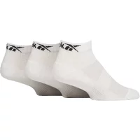 Mens and Women's 3 Pair Reebok Essentials Cotton Ankle Socks with Arch Support and Mesh Top White 4.5-6 UK