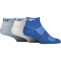 3 Pair Essentials Cotton Ankle Socks Arch Support Mesh Top Blue White Light Blue 8.5 10 UK