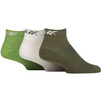 3 Pair Essentials Cotton Ankle Socks Arch Support Mesh Top Green Lime 6.5 8 UK