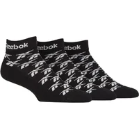 Mens and Women's 3 Pair Reebok Essentials Cotton Ankle Socks Black 4.5-6 UK