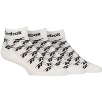 Mens and Women's 3 Pair Reebok Essentials Cotton Ankle Socks White 4.5-6 UK