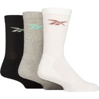 3 Pair Essentials Cotton Crew Socks Arch Support White Grey 6.5 8 UK