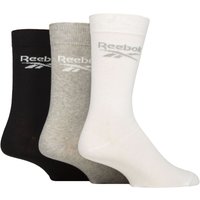 3 Pair Core Cotton Crew Socks White Grey 4.5 6 UK