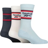 3 Pair Essentials Cotton Crew Socks Light Blue White Denim 6.5 8 UK