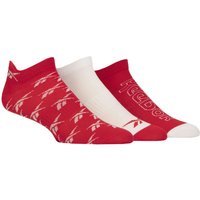 3 Pair Essentials Cotton Trainer Socks Arch Support Red Red 4.5 6 UK