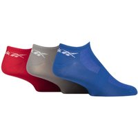 3 Pair Essentials Recycled Trainer Socks Grey Red 8.5 10 UK