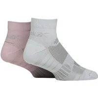 Mens and Women's 2 Pair Reebok Technical Recycled Ankle Technical Cycling Socks Light Blue / Sand 2.5-3.5 UK