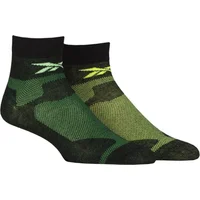 Mens and Women's 2 Pair Reebok Technical Recycled Ankle Technical Light Running Socks Black 8.5-10 UK