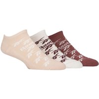 Mens and Womens 3 Pair Reebok Essentials Cotton Trainer Socks Sand / White / Brown 2.5-3.5 UK