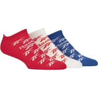 Mens and Women's 3 Pair Reebok Essentials Cotton Trainer Socks Red / White / Blue 4.5-6 UK
