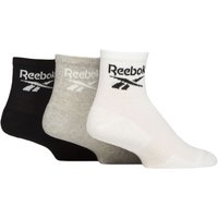3 Pair Core Cotton Cushioned Ankle Socks White Grey 6.5 8 UK