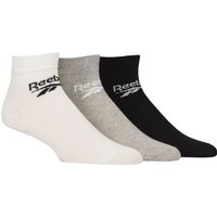 3 Pair Core Cotton Ankle Socks White Grey 2.5 3.5 UK