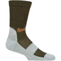 Mens and Women's 1 Pair Reebok Technical Wool Rich Crew Technical Trekking Socks Green / Light Blue 8.5-10 UK