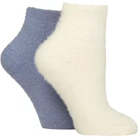 2 Pair Wildfeet Fluffy Feather Socks Cream 4 8