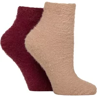 2 Pair Wildfeet Fluffy Feather Socks Mulled Biscuit 4 8