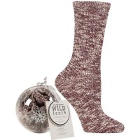 1 Pair Wildfeet Snowflake Gift Boxed Bauble Lounge Socks Cranberry 4 8