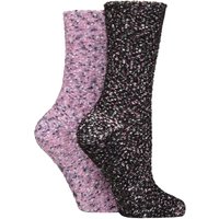 2 Pair SOCKSHOP Sparkle Popcorn Lounge Socks Pink 4 8