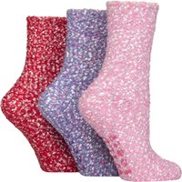3 Pair SOCKSHOP Popcorn Cosy Lounge Socks Pink Purple 4 8