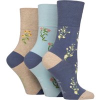 3 Pair RHS Royal Horticultural Society Patterned Cotton Socks Floral 4 8