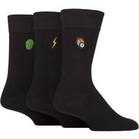 3 Pair SOCKSHOP Embroidered Socks 8 Ball Lightning Alien 7 11