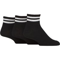 3 Pair SOCKSHOP Cotton Mid Length Sports Socks White Stripes 7 11