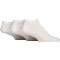 Mens 3 Pair SOCKSHOP Wildfeet Plain Cotton Trainer Socks White 7-11 Mens