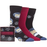 3 Pair SOCKSHOP Wildfeet Dogs Gift Boxed Socks Snow Globe Pug 7 11