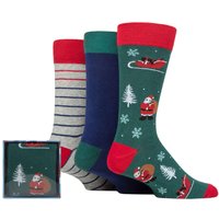 3 Pair SOCKSHOP Wildfeet Winter Wonderland Christmas Cube Gift Boxed Socks Santas Visit 7 11