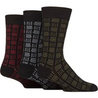 3 Pair Novelty Patterned Cotton Socks Hatch Pattern 7 11