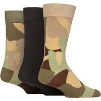 3 Pair Novelty Patterned Cotton Socks Camo 7 11