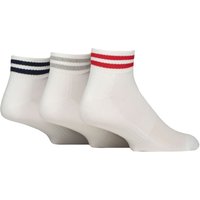 3 Pair SOCKSHOP Half Cushioned Sports Ankle Socks Red Grey Navy 7 11