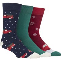 3 Pair SOCKSHOP Cotton Christmas Gift Socks Christmas Tree 7 11