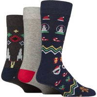 3 Pair SOCKSHOP Cotton Christmas Gift Socks Christmas Icons 7 11