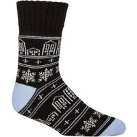 1 Pair SOCKSHOP Patterned Slipper Socks White Blue 7 11