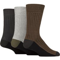 3 Pair SOCKSHOP Recycled Cotton Boot Socks Charcoal Grey Green 7 11