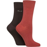 2 Pair Plain Bamboo Fibre Socks Wild Poppy 4 8