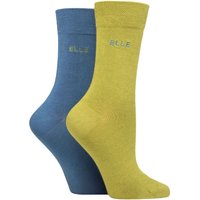 2 Pair Plain Bamboo Fibre Socks Moonlight 4 8